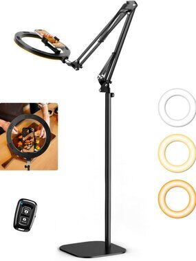Adjustable 10” Ring Light with Tripod Stand & Phone Holder for Video, Streaming